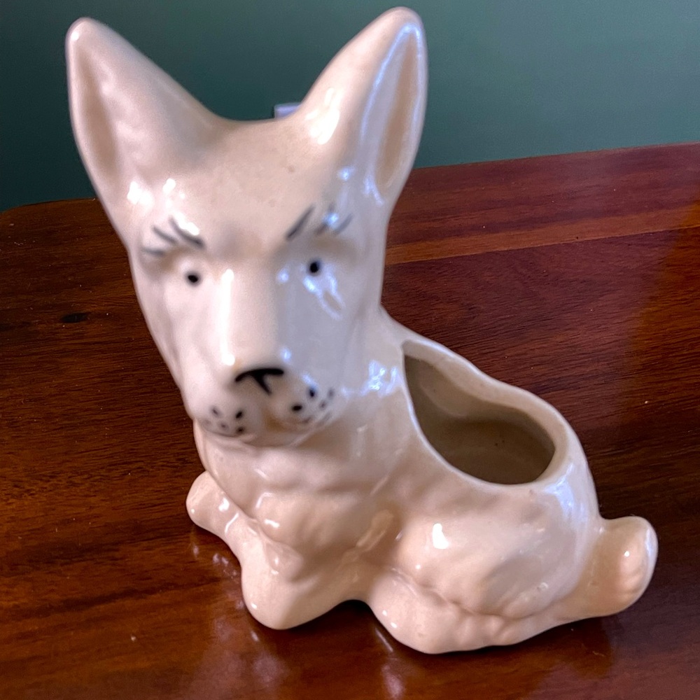 Vintage Ceramic Westie/Scottish Terrier Dog Planter 1950s